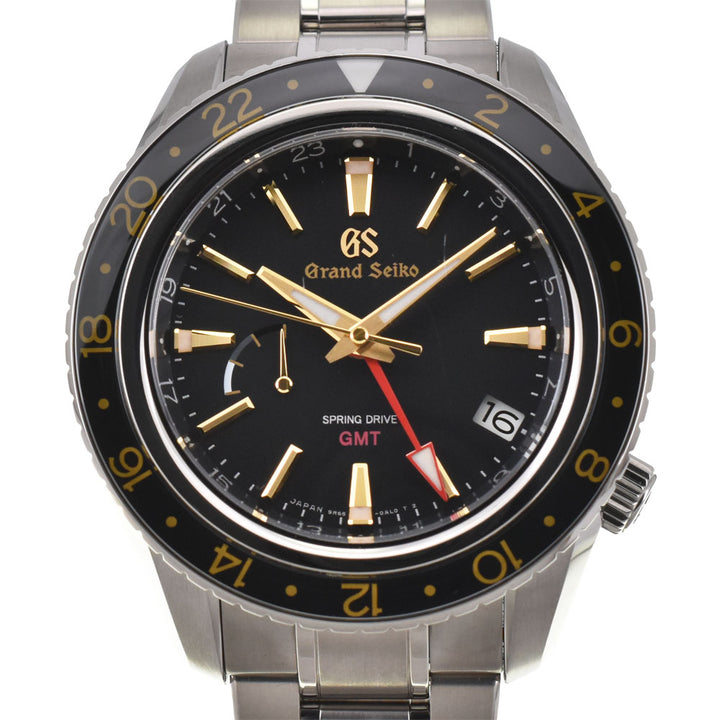 with paper SEIKO Grand Seiko GMT SBGE215 Power reserve date black Dial Spring drive Men's
 Watch R#142959