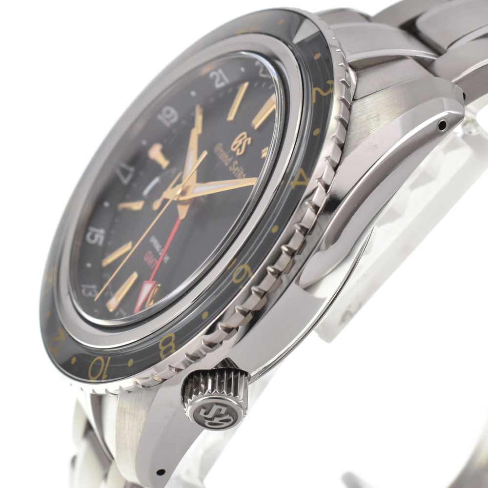 with paper SEIKO Grand Seiko GMT SBGE215 Power reserve date black Dial Spring drive Men's
 Watch R#142959