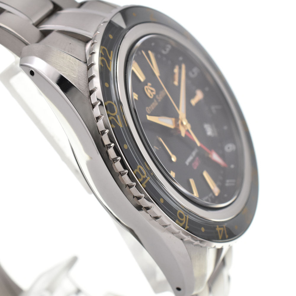 with paper SEIKO Grand Seiko GMT SBGE215 Power reserve date black Dial Spring drive Men's
 Watch R#142959