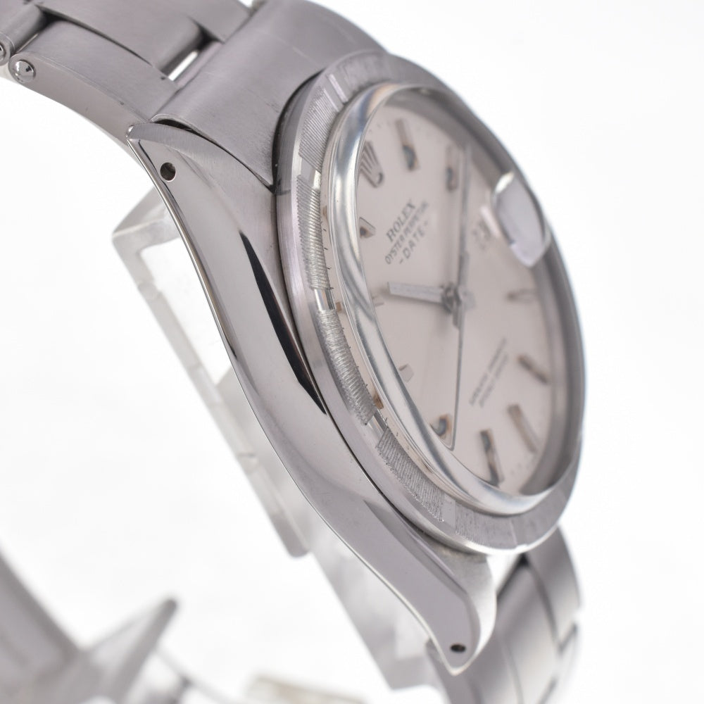 ROLEX Oyster perpetual date 1501 vintage Finely Engine Turned Bezel Silver Dial Automatic Men's
 Watch M#142960