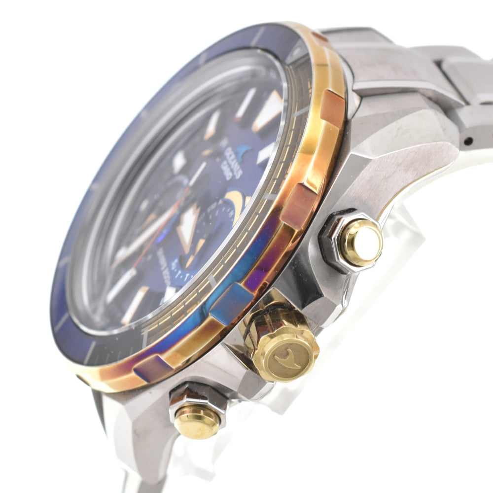 CASIO Oceanus Cacharo OCW-P2000D-2AJF Titanium Authentic Divers Navy Dial Radio Sync Solar Men's
 Watch O#142964