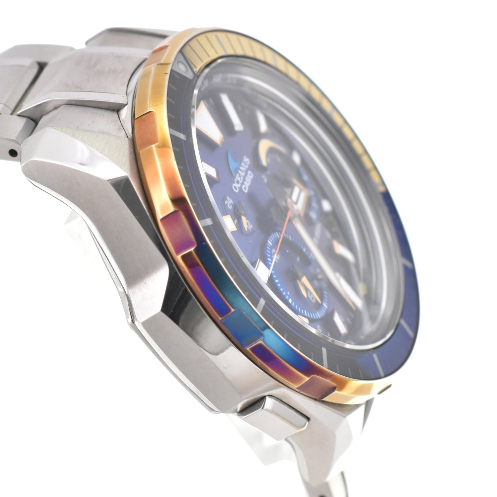 CASIO Oceanus Cacharo OCW-P2000D-2AJF Titanium Authentic Divers Navy Dial Radio Sync Solar Men's
 Watch O#142964