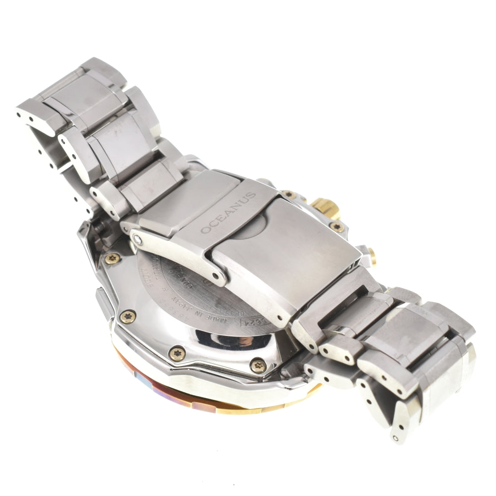 CASIO Oceanus Cacharo OCW-P2000D-2AJF Titanium Authentic Divers Navy Dial Radio Sync Solar Men's
 Watch O#142964