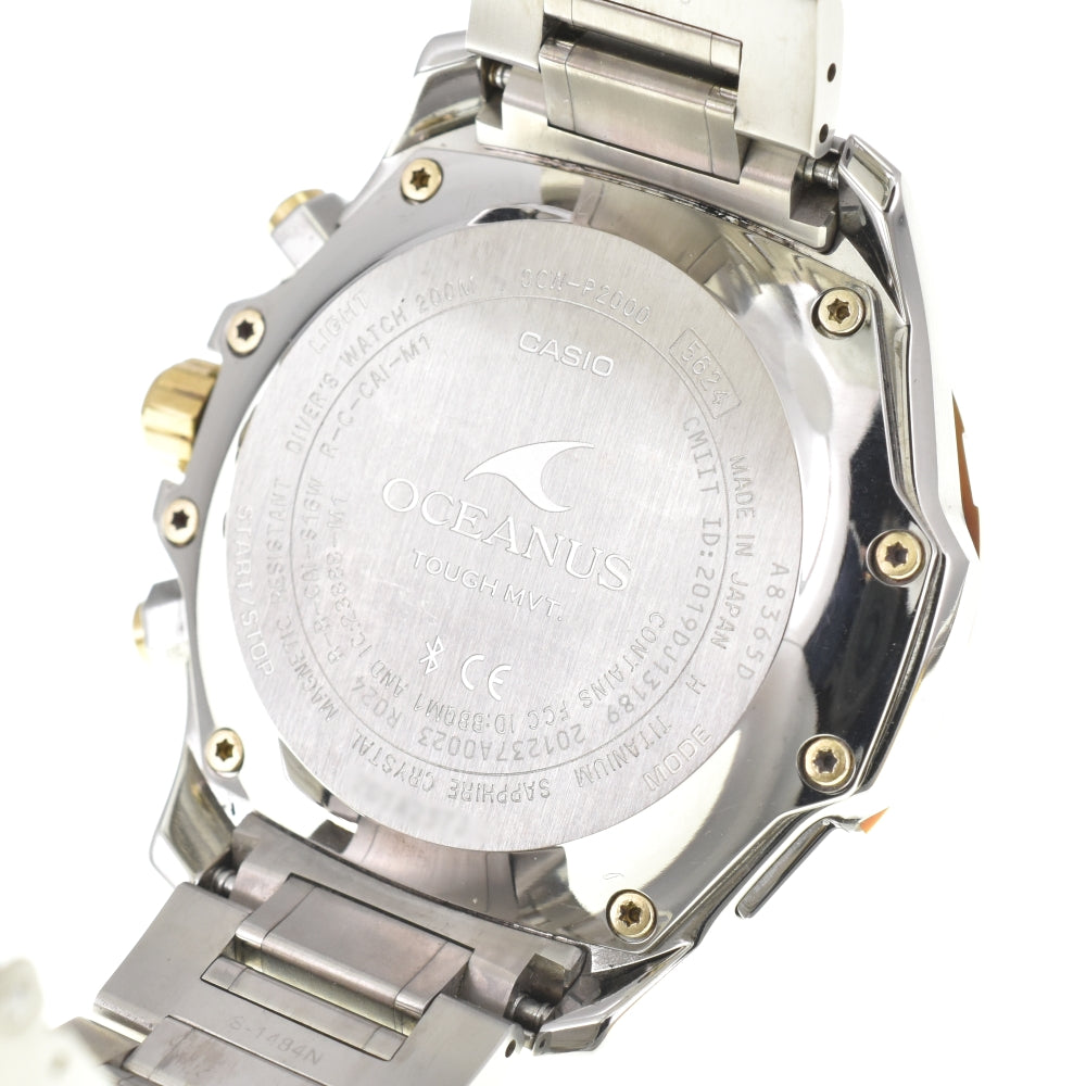 CASIO Oceanus Cacharo OCW-P2000D-2AJF Titanium Authentic Divers Navy Dial Radio Sync Solar Men's
 Watch O#142964