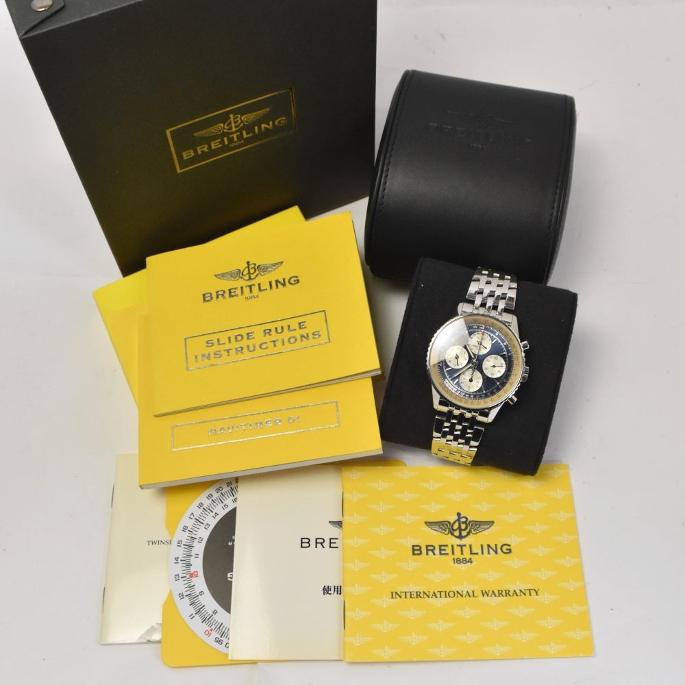 with paper BREITLING Navitimer Twin Sixty II A39022 Chronograph Blue / Silver Dial Automatic Men's
 Watch L#142965