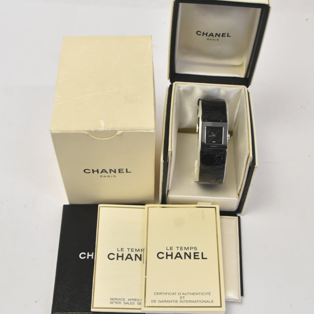 with paper CHANEL Matrasse H0118 Stainless Steel black Dial Quartz Ladies
 Watch L#142967