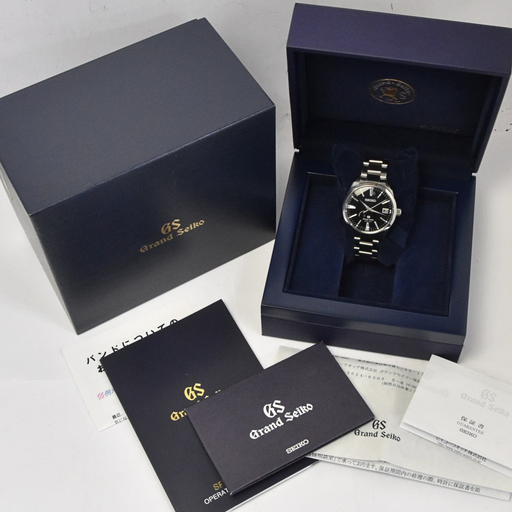 with paper SEIKO Grand Seiko SBGA101/9R65-0BM0 Power reserve date black Dial Spring drive Men's
 Watch L#142968