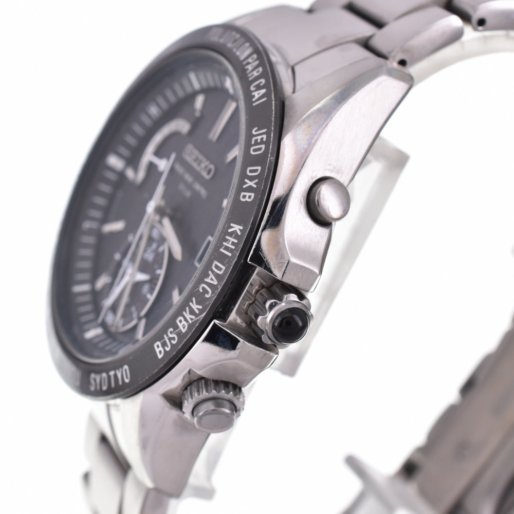 SEIKO Brights SAGA119 World time titanium black Dial Radio Sync Solar Men's
 Watch N#142969