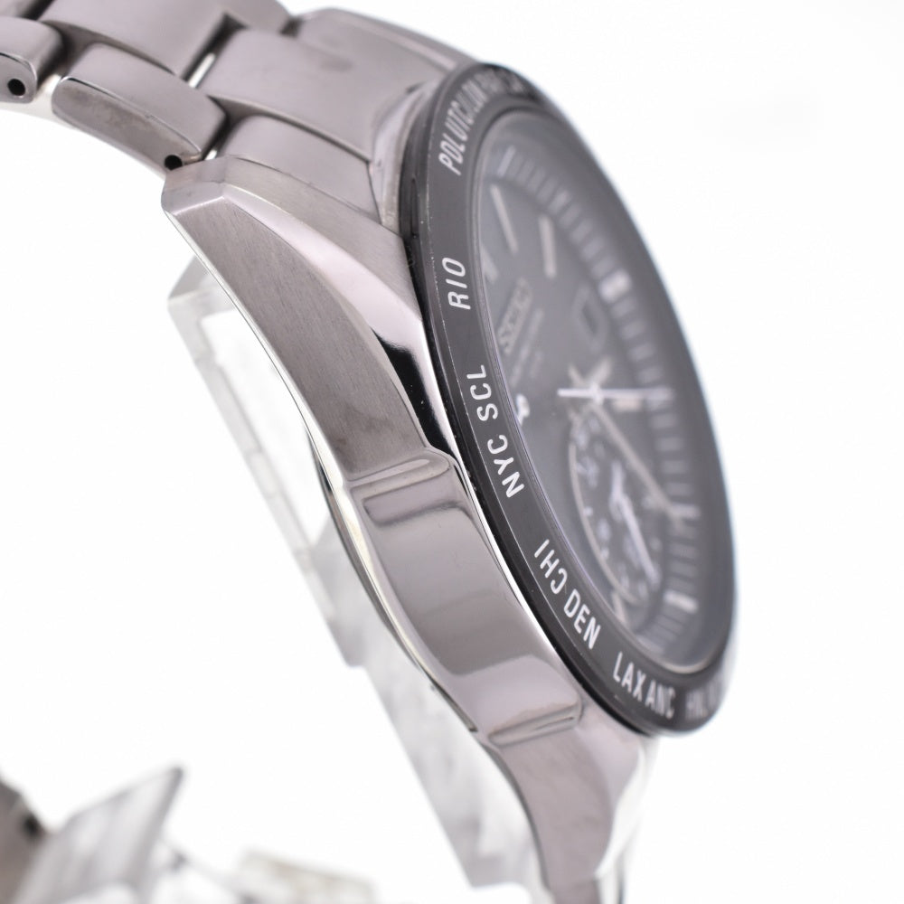 SEIKO Brights SAGA119 World time titanium black Dial Radio Sync Solar Men's
 Watch N#142969