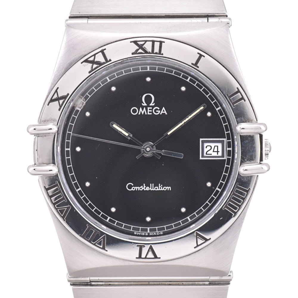 OMEGA Constellation date flat bezel black Dial Quartz Men's
 Watch N#142971