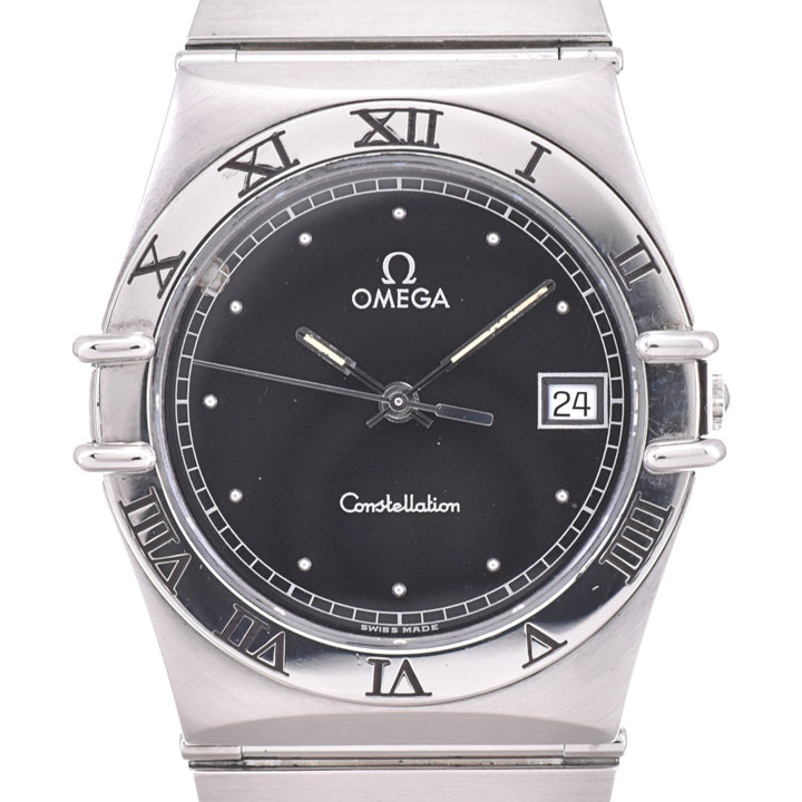 OMEGA Constellation date flat bezel black Dial Quartz Men's
 Watch N#142971