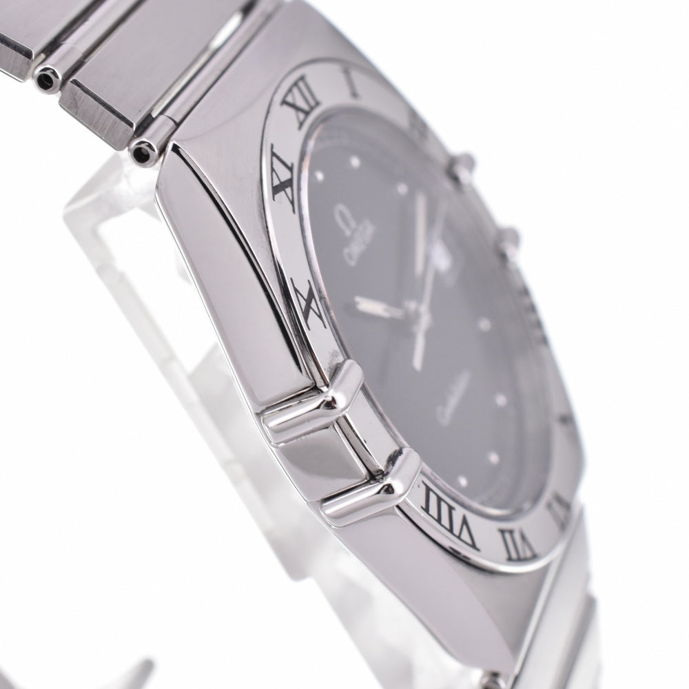 OMEGA Constellation date flat bezel black Dial Quartz Men's
 Watch N#142971