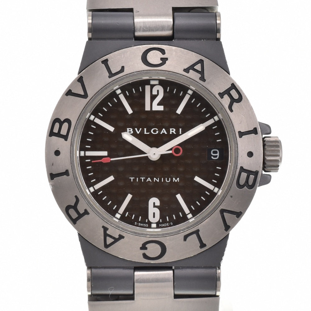 BVLGARI Diagono Titanium TI32TA Date Black/brown (carbon) Dial Quartz Unisex
 Watch L#142973