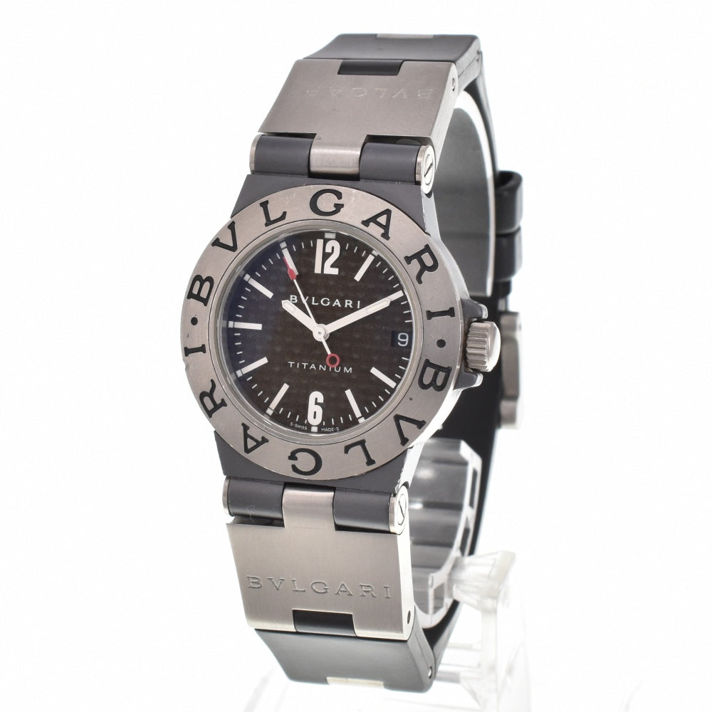 BVLGARI Diagono Titanium TI32TA Date Black/brown (carbon) Dial Quartz Unisex
 Watch L#142973
