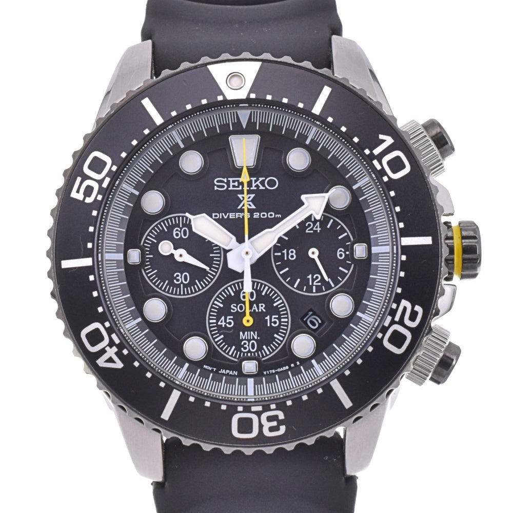 with paper SEIKO Prospex SSCO21P1/V175-0AD0 Solar Chronograph Divers black Dial Solar Men's
 Watch M#142974