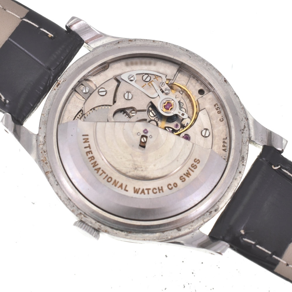 IWC SCHAFFHAUSEN SCHAU ESSEN vintage Stainless Steel/Leather Cal.853 Silver Dial Automatic Men's
 Watch M#142977