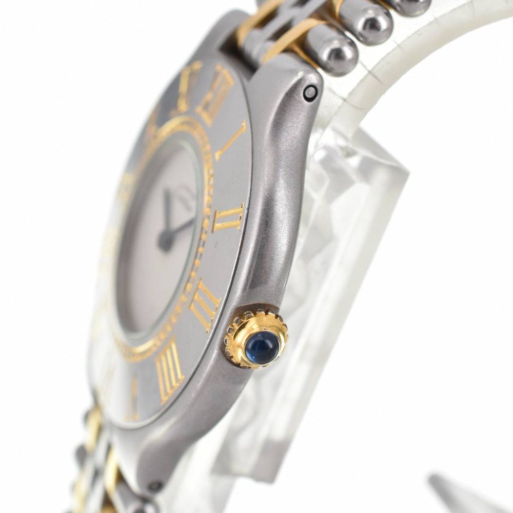 CARTIER Must21 Stainless Steel/Gold Plated Ivory Dial Quartz Men's
 Watch O#142984