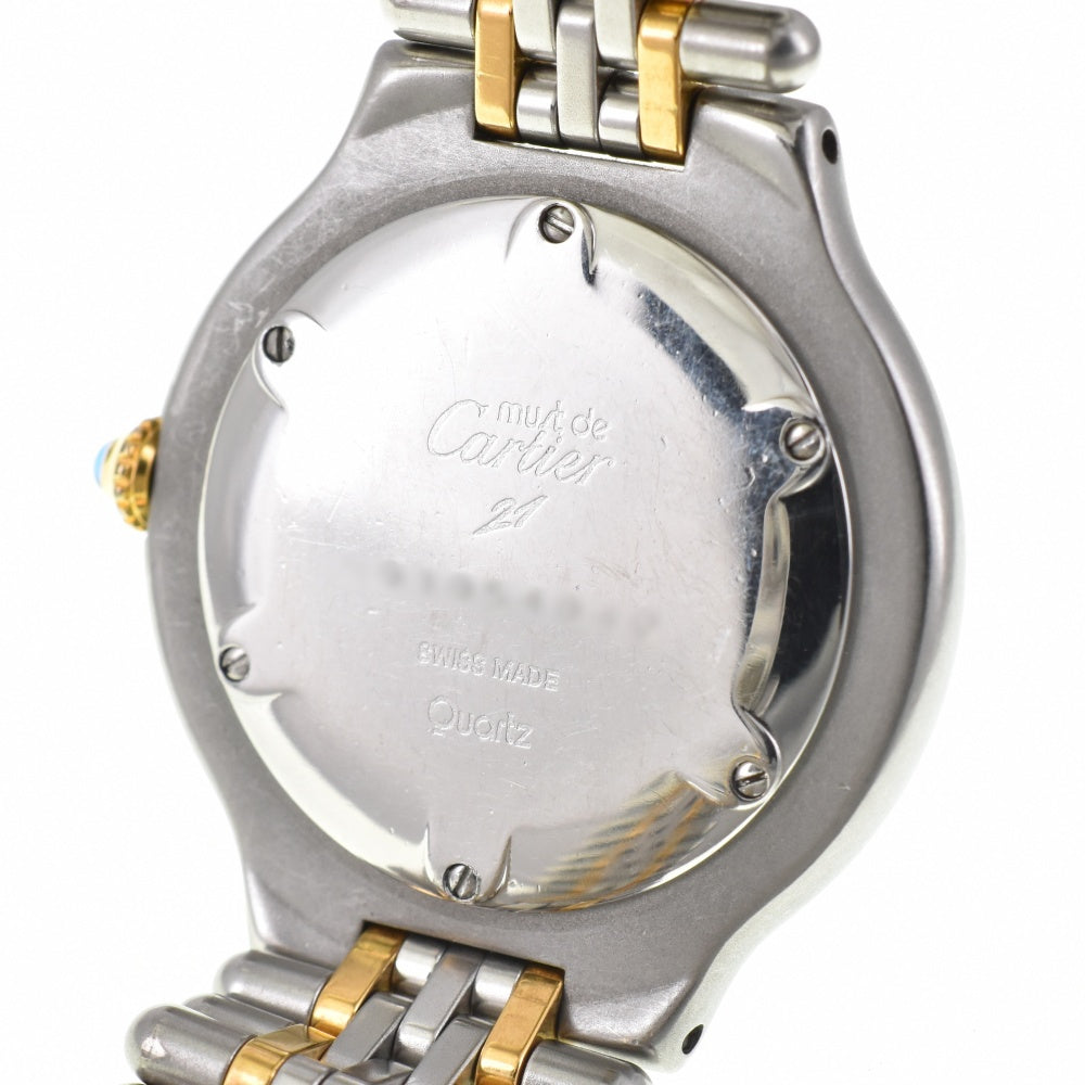 CARTIER Must21 Stainless Steel/Gold Plated Ivory Dial Quartz Men's
 Watch O#142984