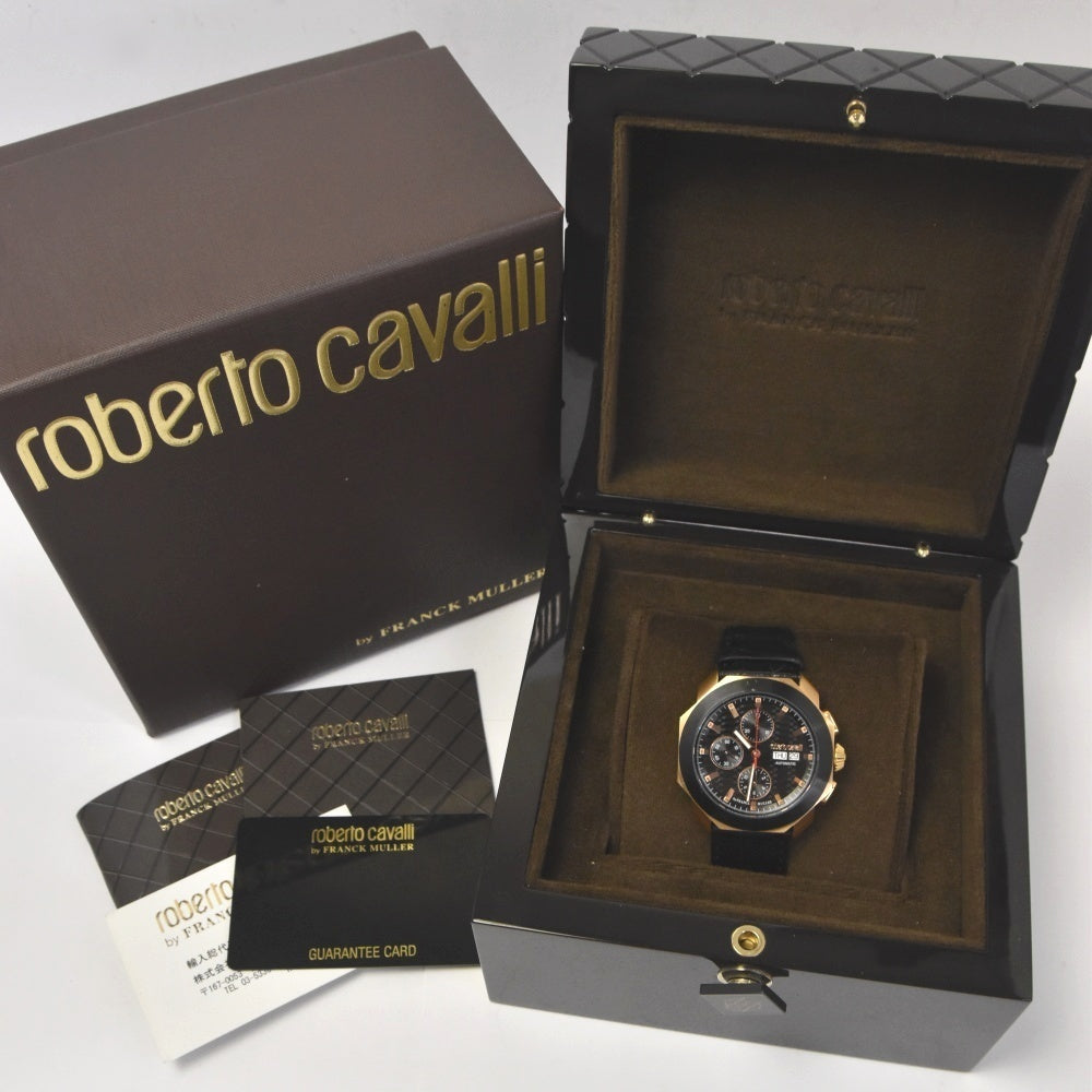 with paper Roberto Cavalli by Frank Muller RV1G039L0051 Chronograph day date black Dial Automatic Men's
 Watch L#142985