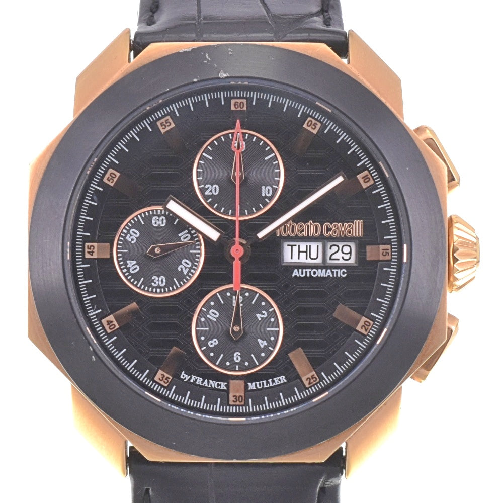 with paper Roberto Cavalli by Frank Muller RV1G039L0051 Chronograph day date black Dial Automatic Men's
 Watch L#142985