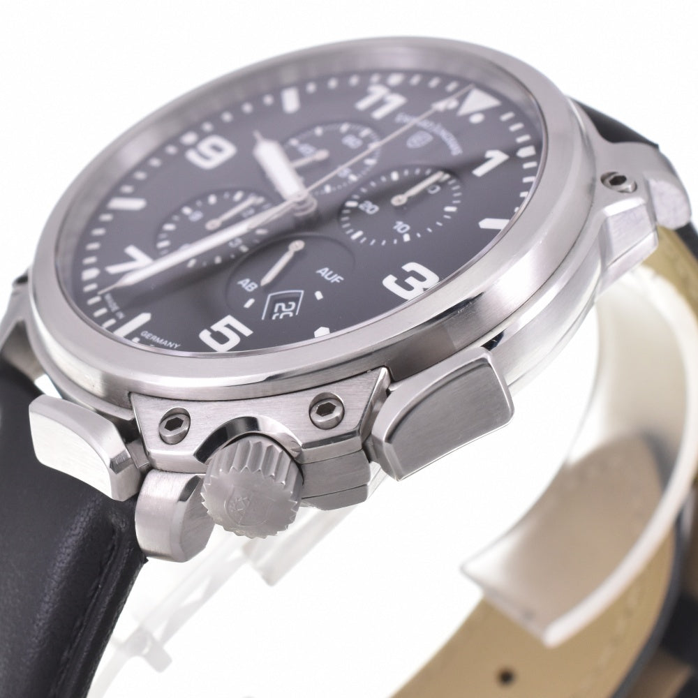 with paper JUNGHANS Aerious Chronoscope 028/4795 Day date black Dial Automatic Men's
 Watch M#142986