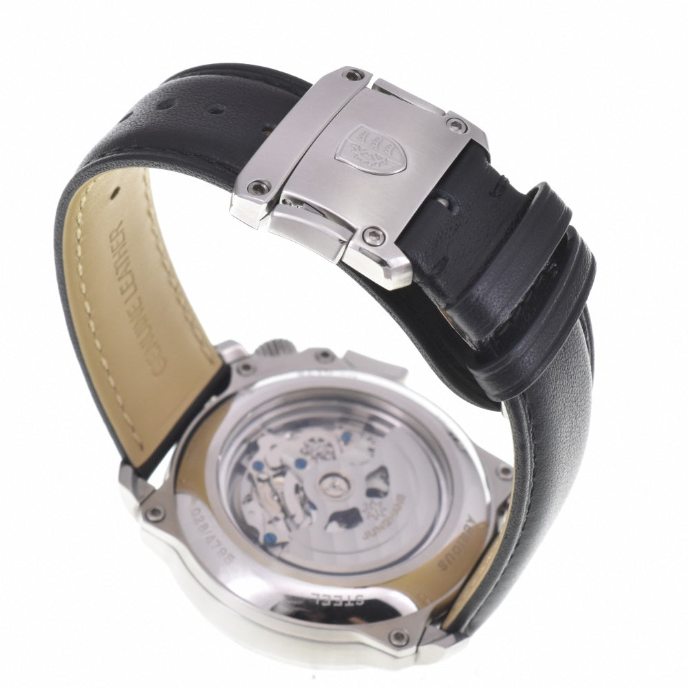 with paper JUNGHANS Aerious Chronoscope 028/4795 Day date black Dial Automatic Men's
 Watch M#142986