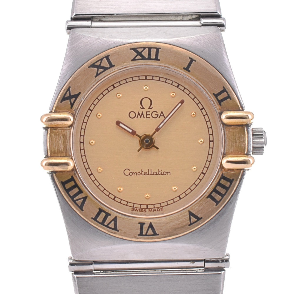 OMEGA Constellation Mini 1470.10 YG Flat Bezel gold Dial Quartz Ladies
 Watch O#142990
