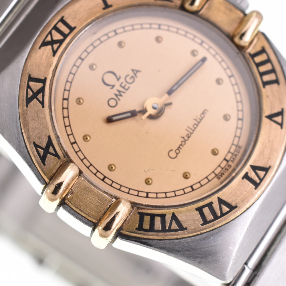 OMEGA Constellation Mini 1470.10 YG Flat Bezel gold Dial Quartz Ladies
 Watch O#142990