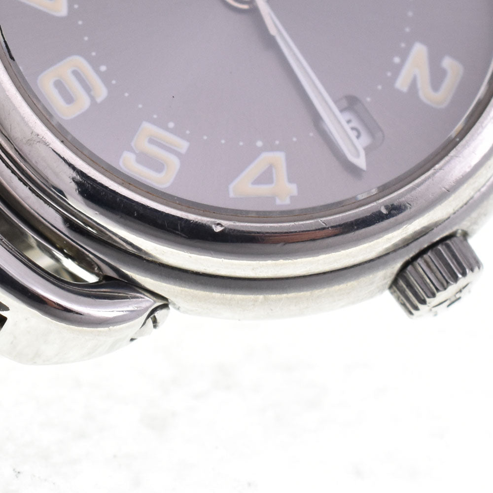 HERMES Pullman PU2.210 D-buckle date gray Dial Quartz Ladies
 Watch Q#142991