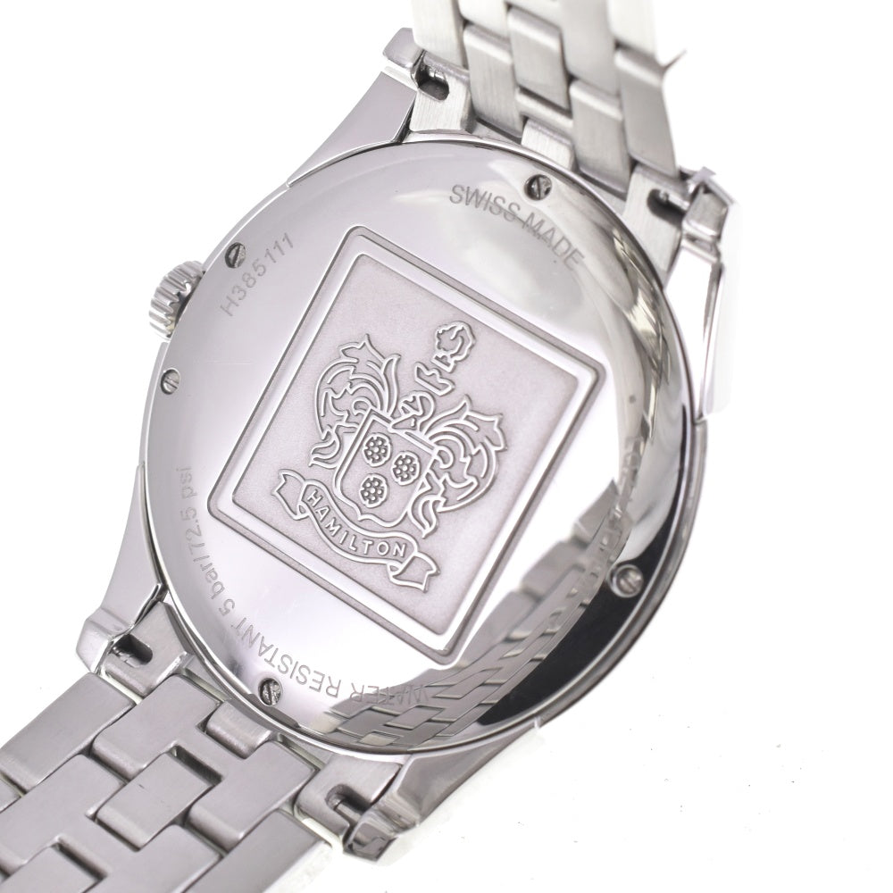 with paper HAMILTON Jazzmaster thin line H385111 Date blue Dial Quartz Men's
 Watch L#142994