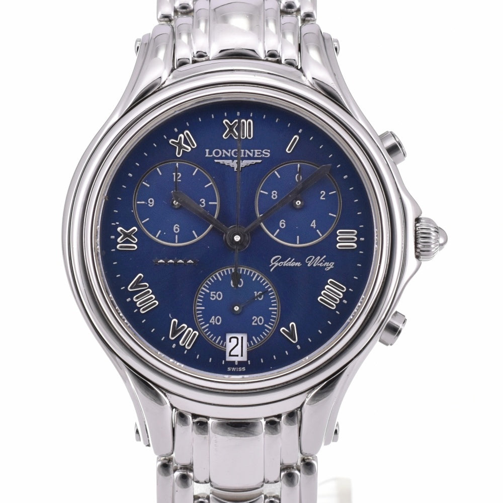 LONGINES Golden wing L3.610.4 Chronograph Date blue Dial Quartz Men's
 Watch N#143000