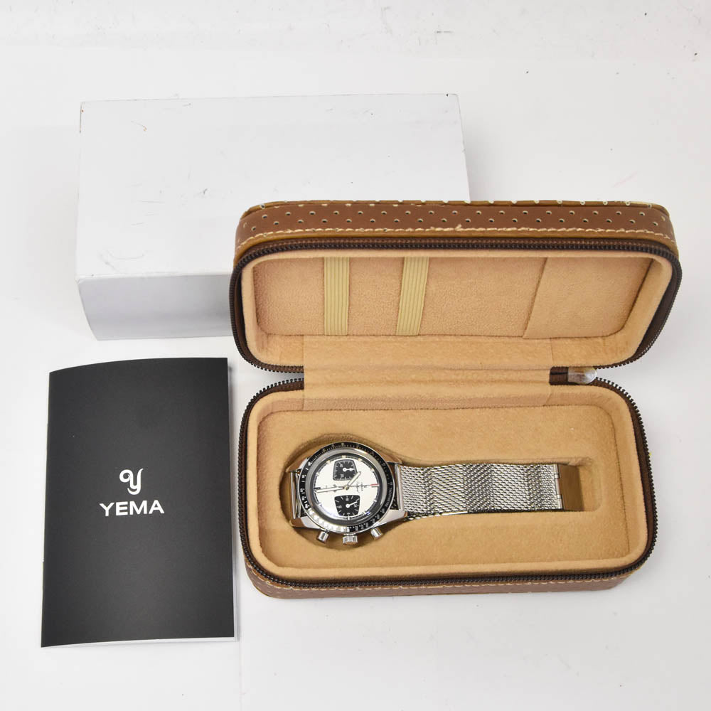 YEMA Rallygraph Mecha II Panda YMHF1576-CM Chronograph Date White & black Dial Quartz Men's
 Watch L#143016