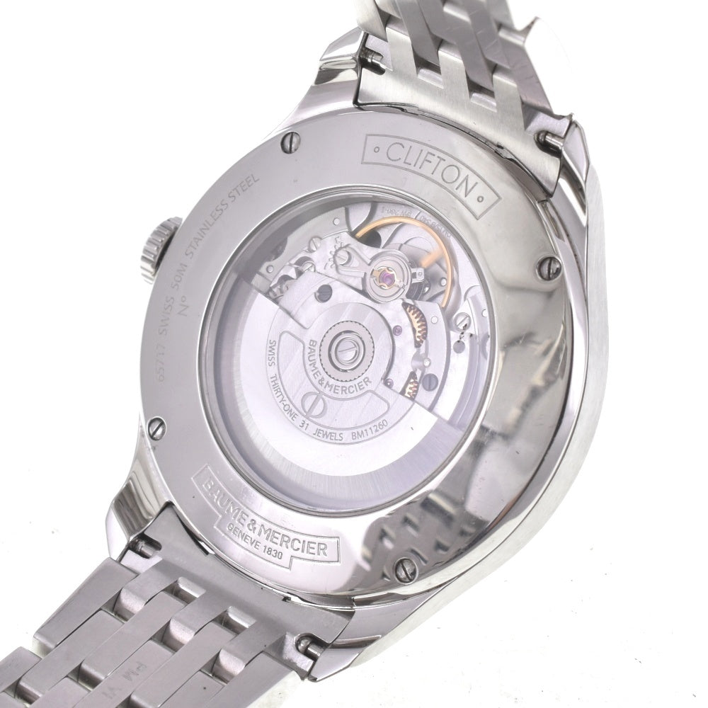 with paper Baume & Mercier Clifton 65717/MOA10141 Date Silver Dial Automatic Men's
 Watch L#143020