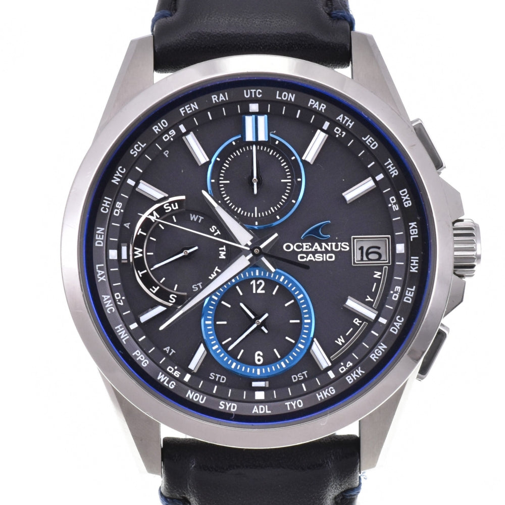 with paper CASIO Oceanus Classic Line OCW-T2600L-1AJF Navy Dial Radio Sync Solar Men's
 Watch M#143025