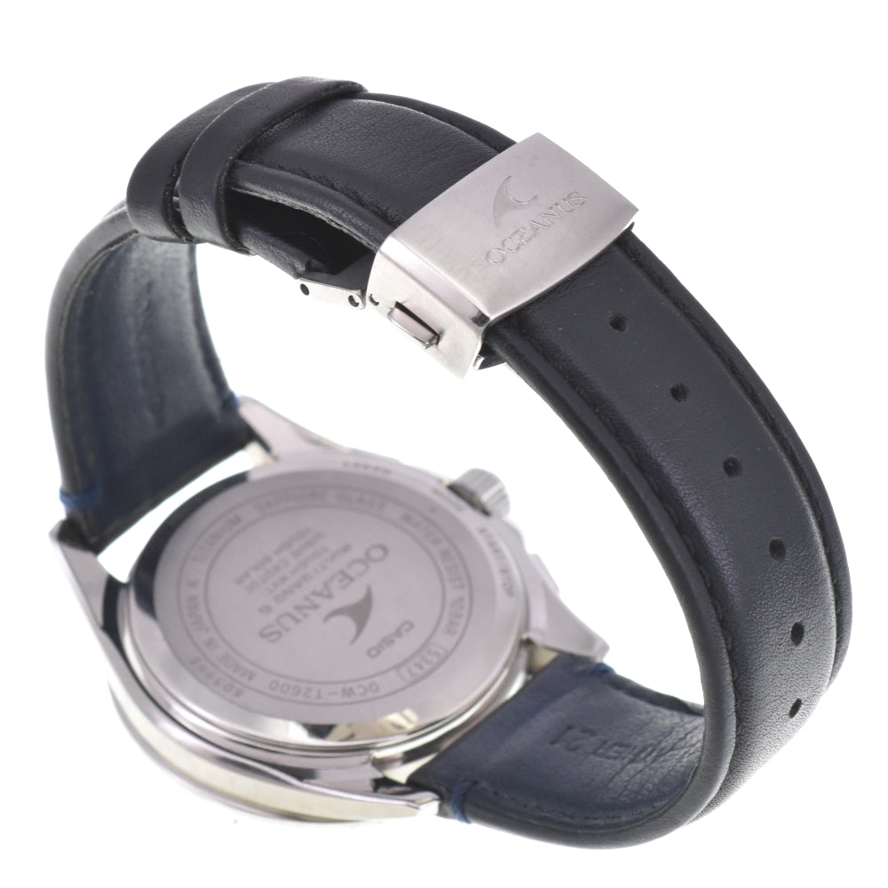 with paper CASIO Oceanus Classic Line OCW-T2600L-1AJF Navy Dial Radio Sync Solar Men's
 Watch M#143025