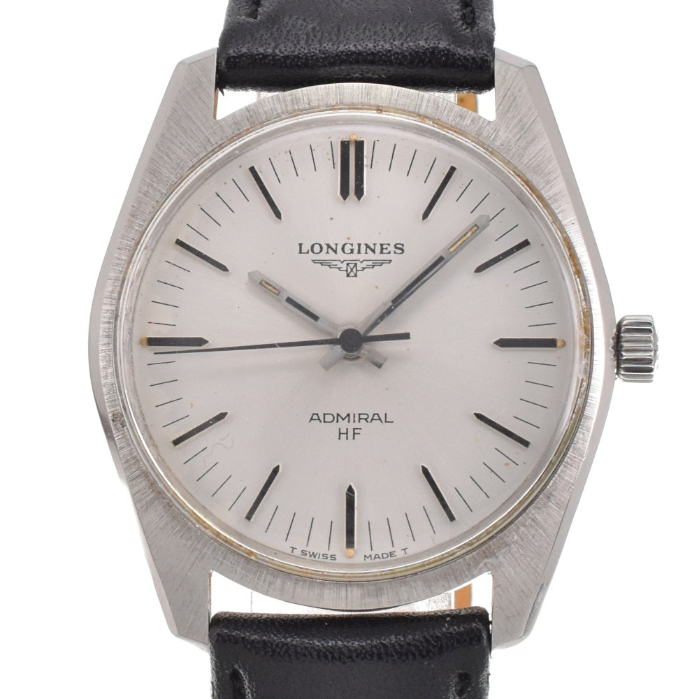 LONGINES Admiral HF vintage Stainless Steel leather Silver Dial Hand Winding Men's
 Watch L#143030