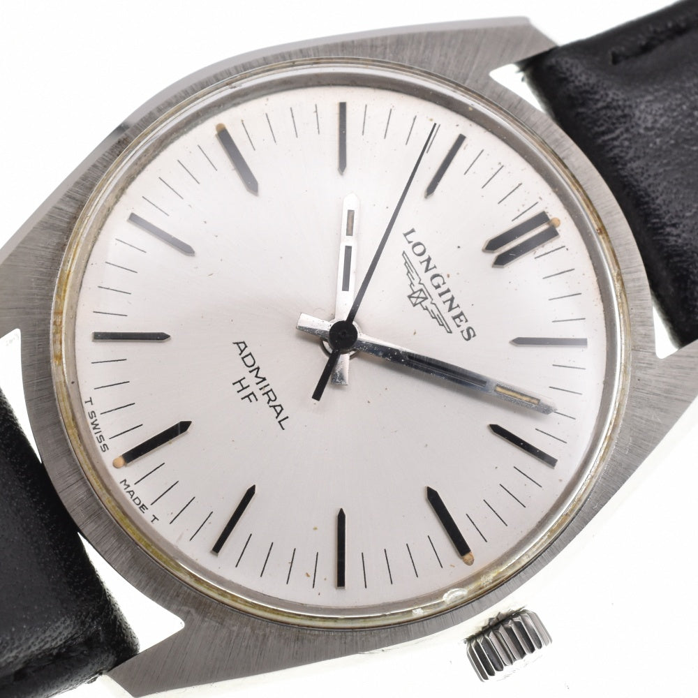 LONGINES Admiral HF vintage Stainless Steel leather Silver Dial Hand Winding Men's
 Watch L#143030