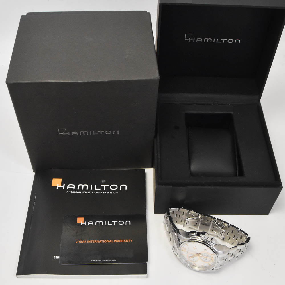 with paper HAMILTON Jazz master H326120 Chronograph Silver Dial Quartz Men's
 Watch L#143034