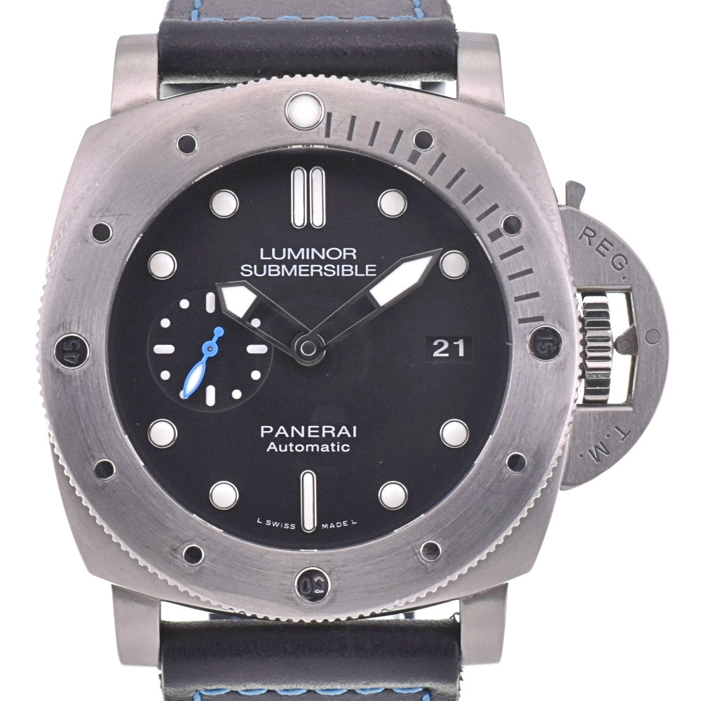 with paper PANERAI Luminor 1950 Submersible 3 Days Titanio PAM01305 black Dial Automatic Men's
 Watch N#143046