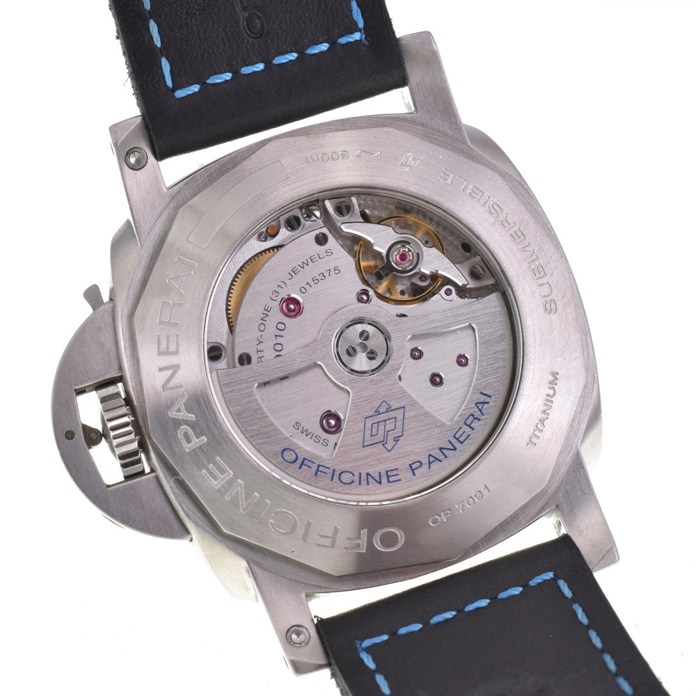 with paper PANERAI Luminor 1950 Submersible 3 Days Titanio PAM01305 black Dial Automatic Men's
 Watch N#143046
