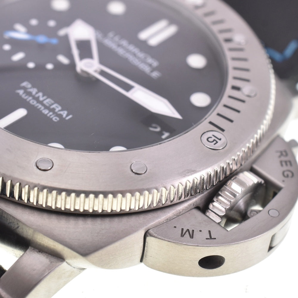 with paper PANERAI Luminor 1950 Submersible 3 Days Titanio PAM01305 black Dial Automatic Men's
 Watch N#143046