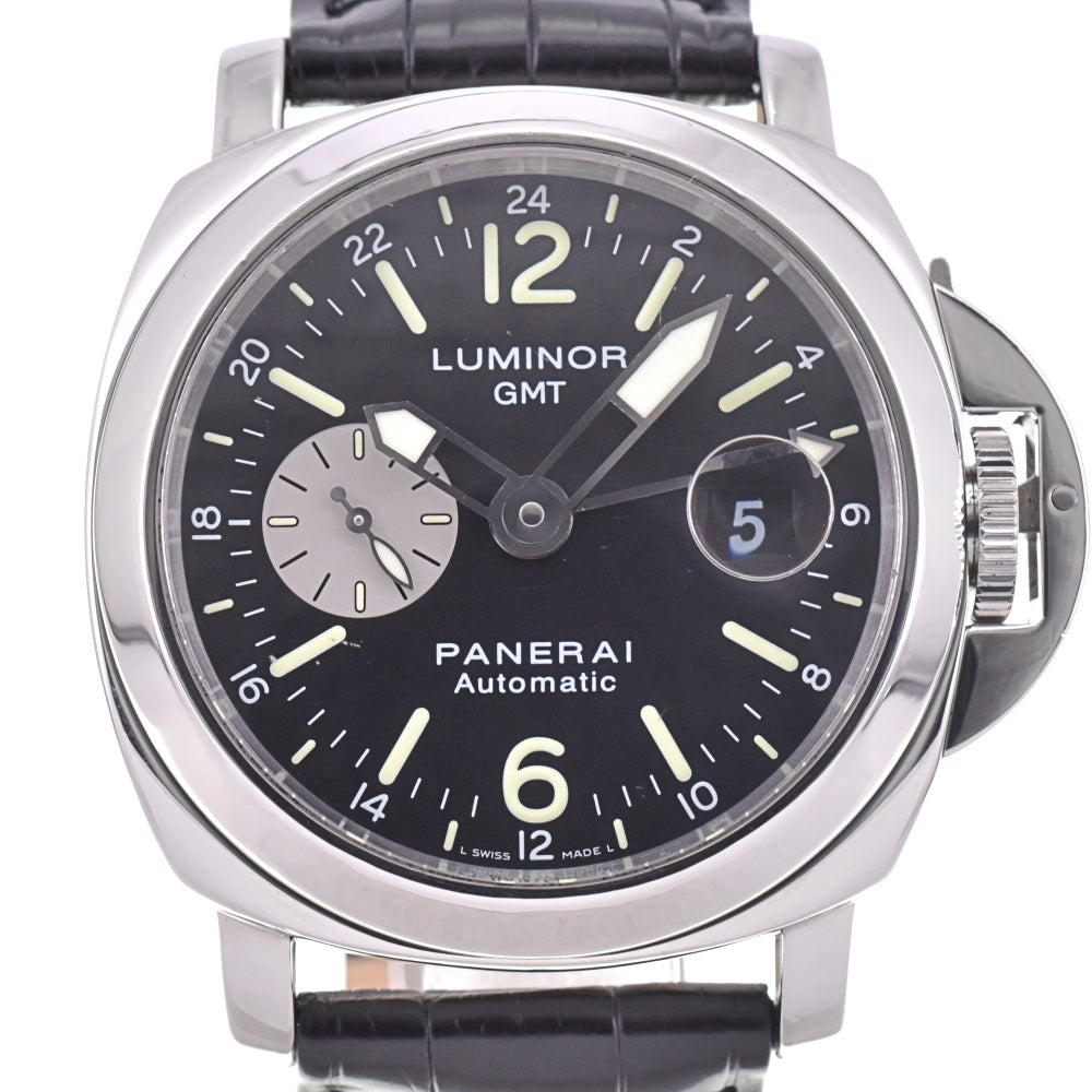 PANERAI Luminor GMT Acciaio PAM00088 Small second date black Dial Automatic Men's
 Watch N#143047