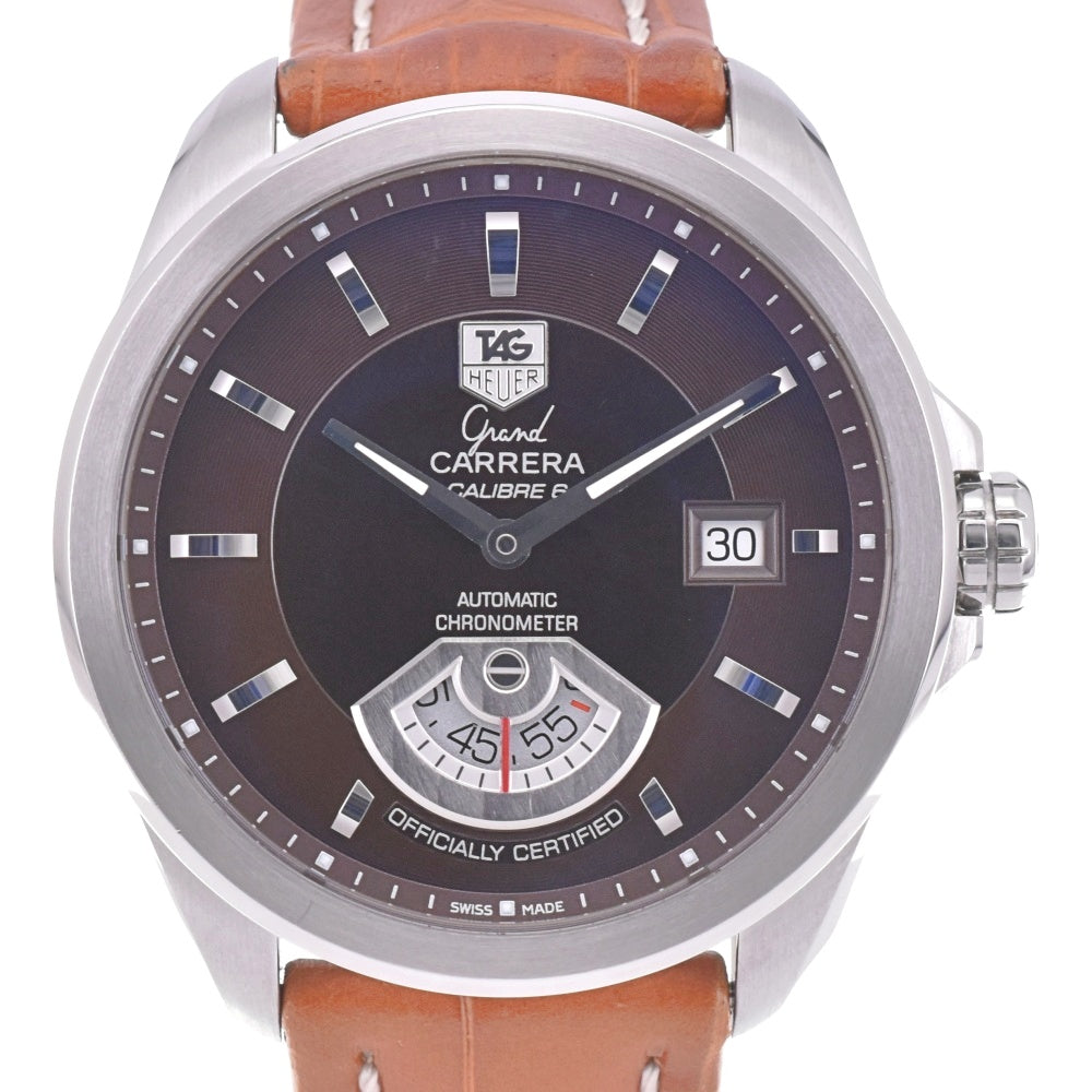 with paper TAG HEUER Grand Carrera Caliber 6 WAV511C.FC6230 Small second date Brown Dial Automatic Men's
 Watch L#143048
