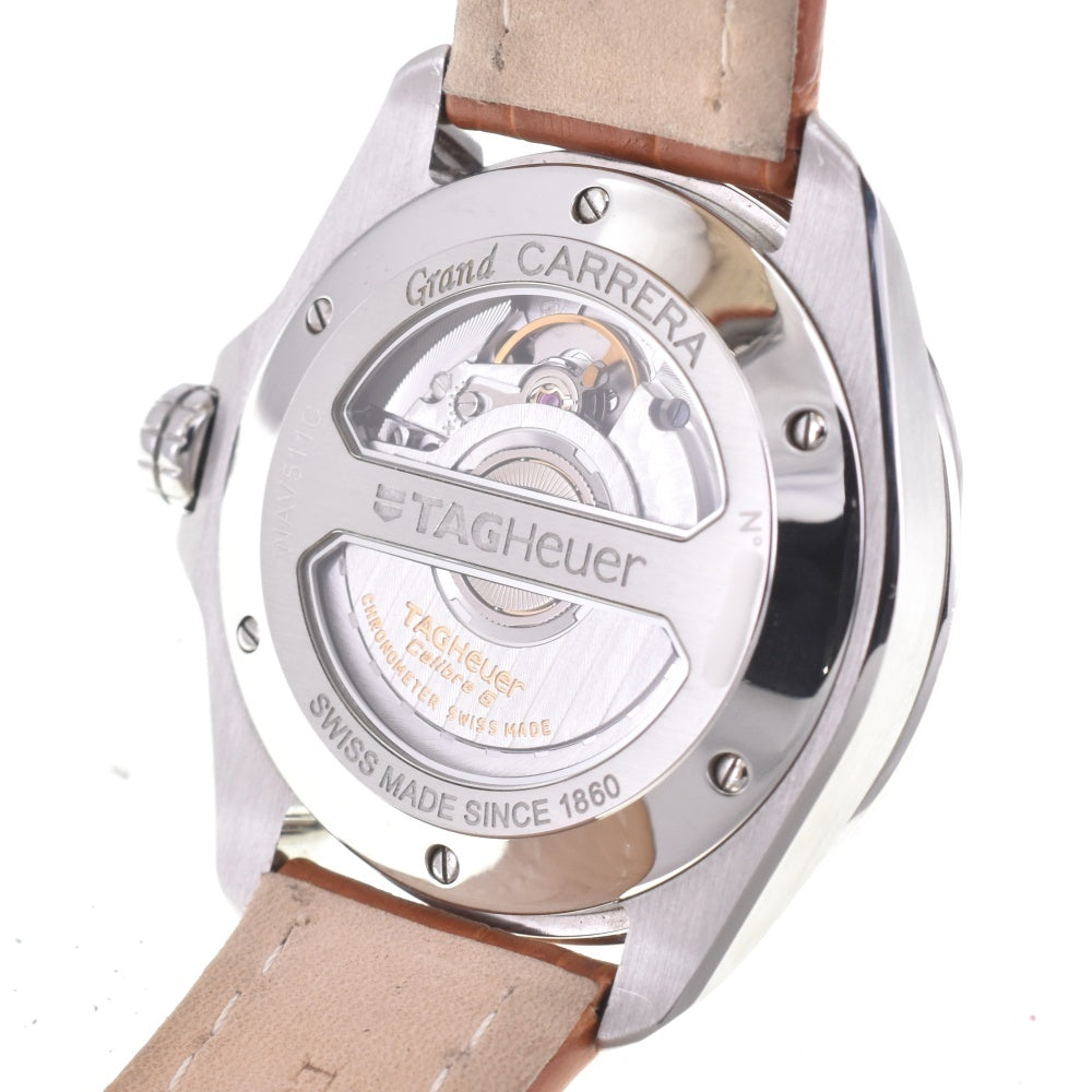 with paper TAG HEUER Grand Carrera Caliber 6 WAV511C.FC6230 Small second date Brown Dial Automatic Men's
 Watch L#143048