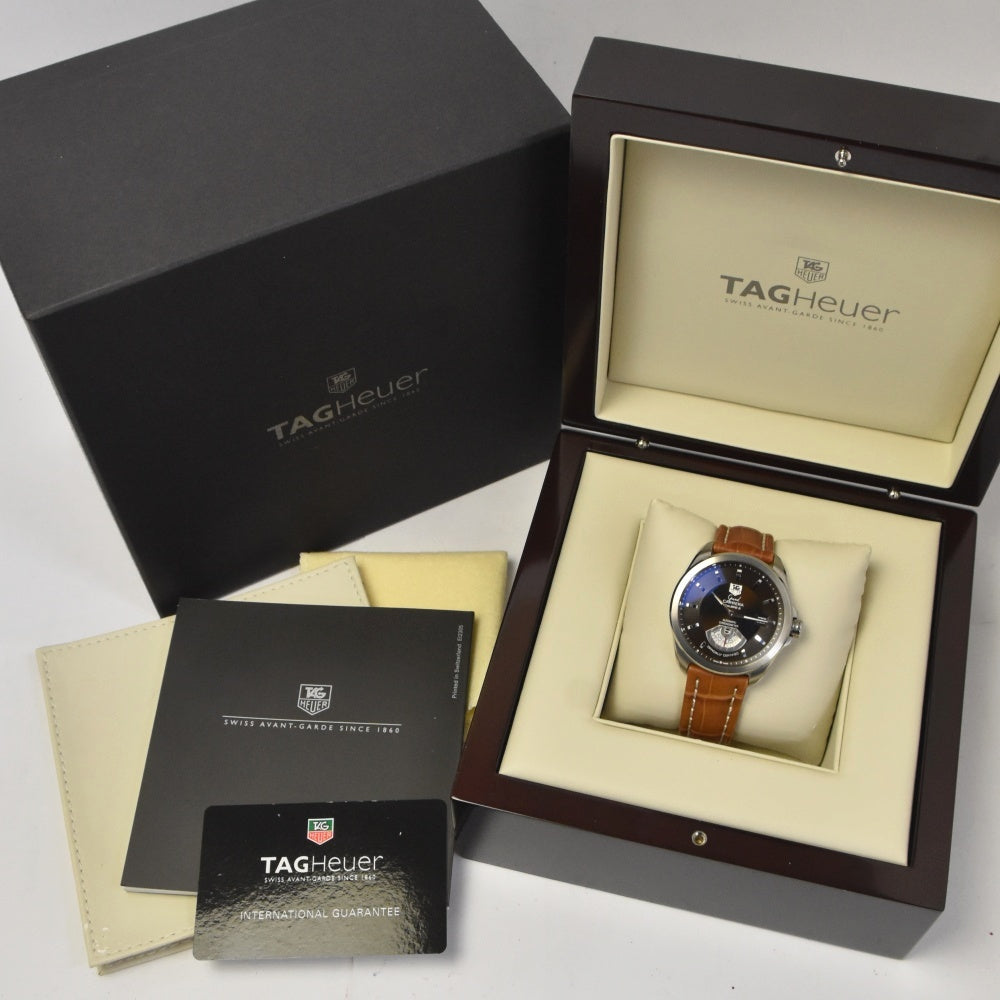 with paper TAG HEUER Grand Carrera Caliber 6 WAV511C.FC6230 Small second date Brown Dial Automatic Men's
 Watch L#143048
