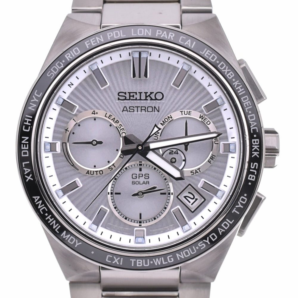 with paper SEIKO Astron SBXC117 Core Shop Model Titanium Silver Dial GPS Solar Men's
 Watch N#143049