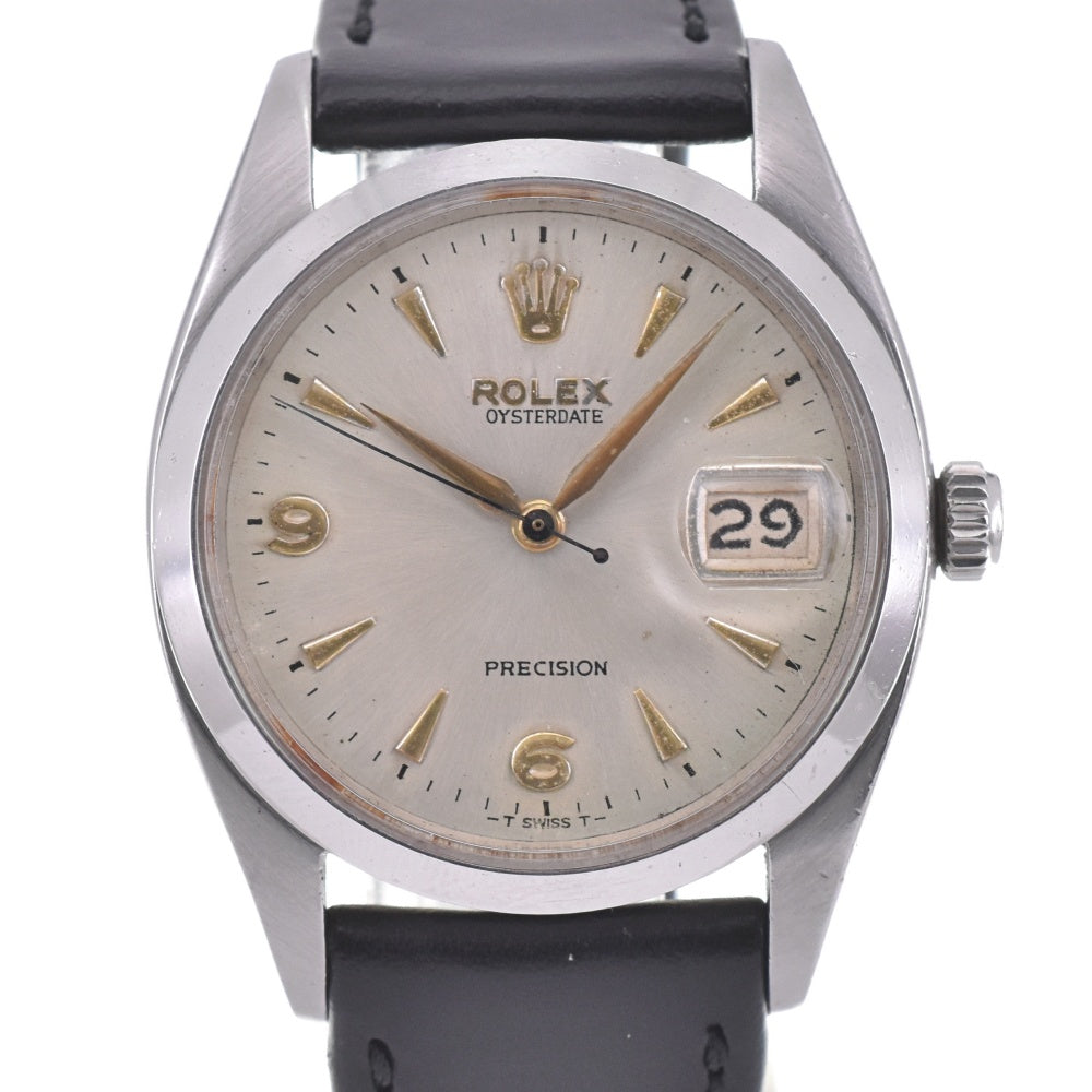 ROLEX Oyster Date Precision 6494 vintage Cal.1210 Silver Dial Hand Winding Men's
 Watch M#143059