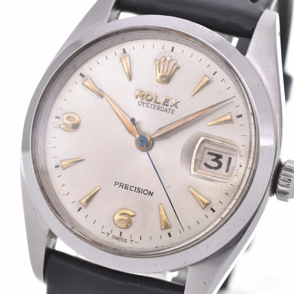 ROLEX Oyster Date Precision 6494 vintage Cal.1210 Silver Dial Hand Winding Men's
 Watch M#143059