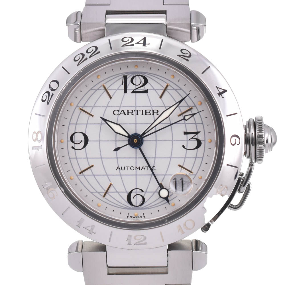 with paper CARTIER Pasha C Meridian GMT W31029M7 Date Silver Dial Automatic Unisex
 Watch M#143060