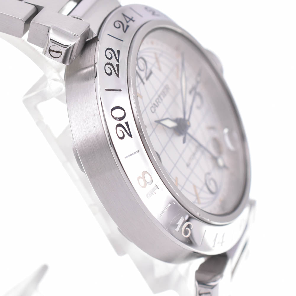 with paper CARTIER Pasha C Meridian GMT W31029M7 Date Silver Dial Automatic Unisex
 Watch M#143060